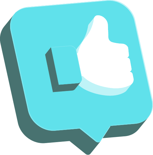 thumb up emoji cyan color